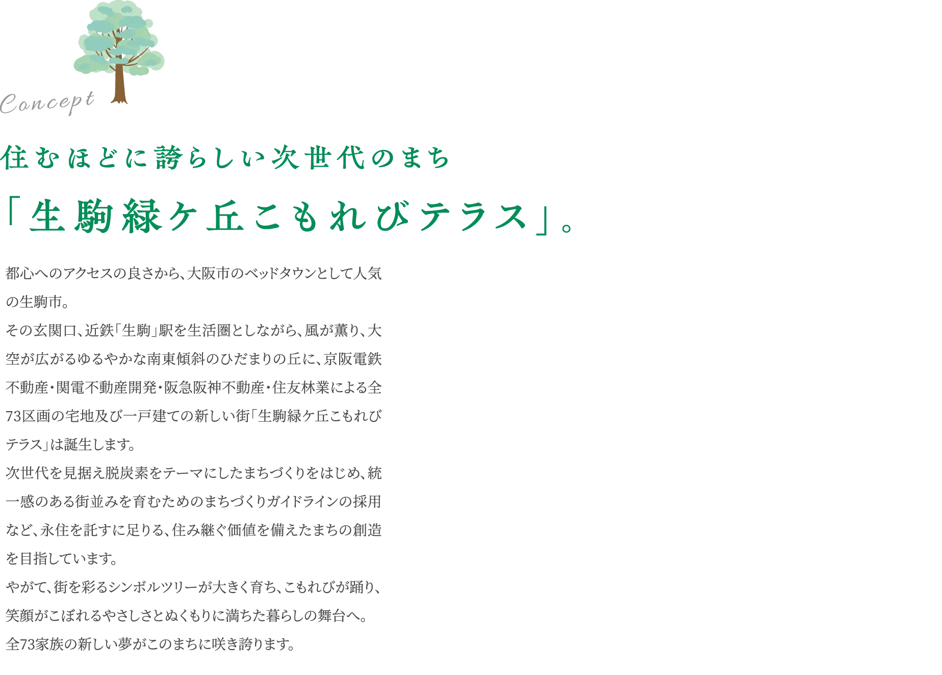 住むほどに誇らしい次世代のまち 「生駒緑ケ丘こもれびテラス」